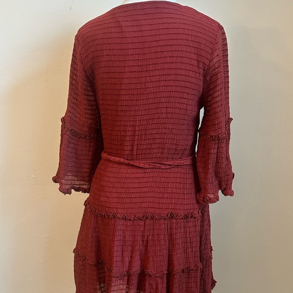 Entro Rust Red Mini Ruffle Dress - Picture 4 of 11